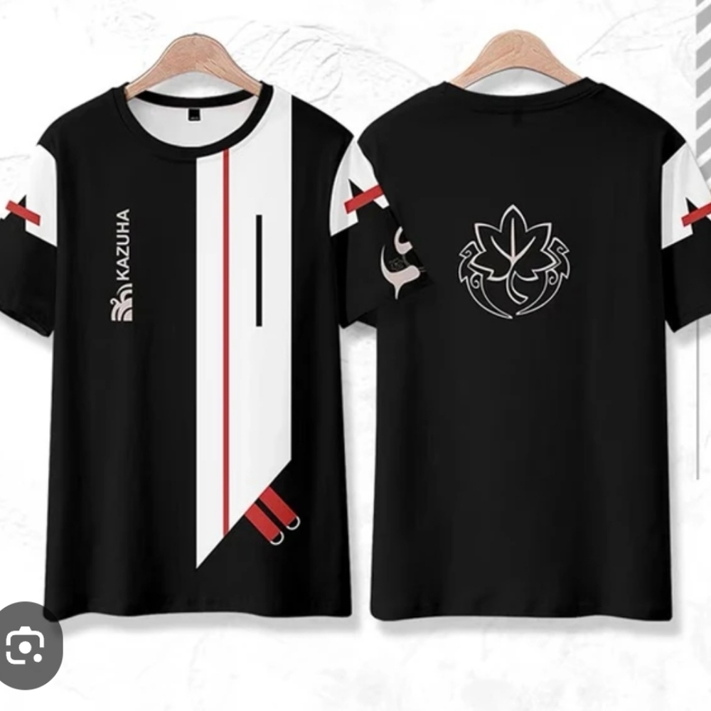Black and White Graphic Men's KAZUHA T-Shirt